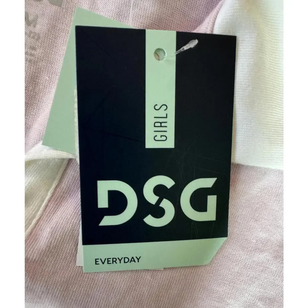 DSG Johnny Collar Tee Tinted Rose Pink  Girls Size M (10/12) NEW